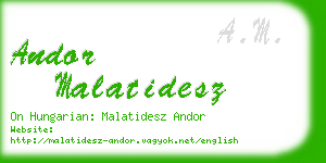 andor malatidesz business card